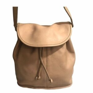 Coach vintage leather drawstring flap bag rare